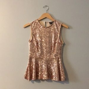 Artee Couture Nordstrom brand peplum sequin gold